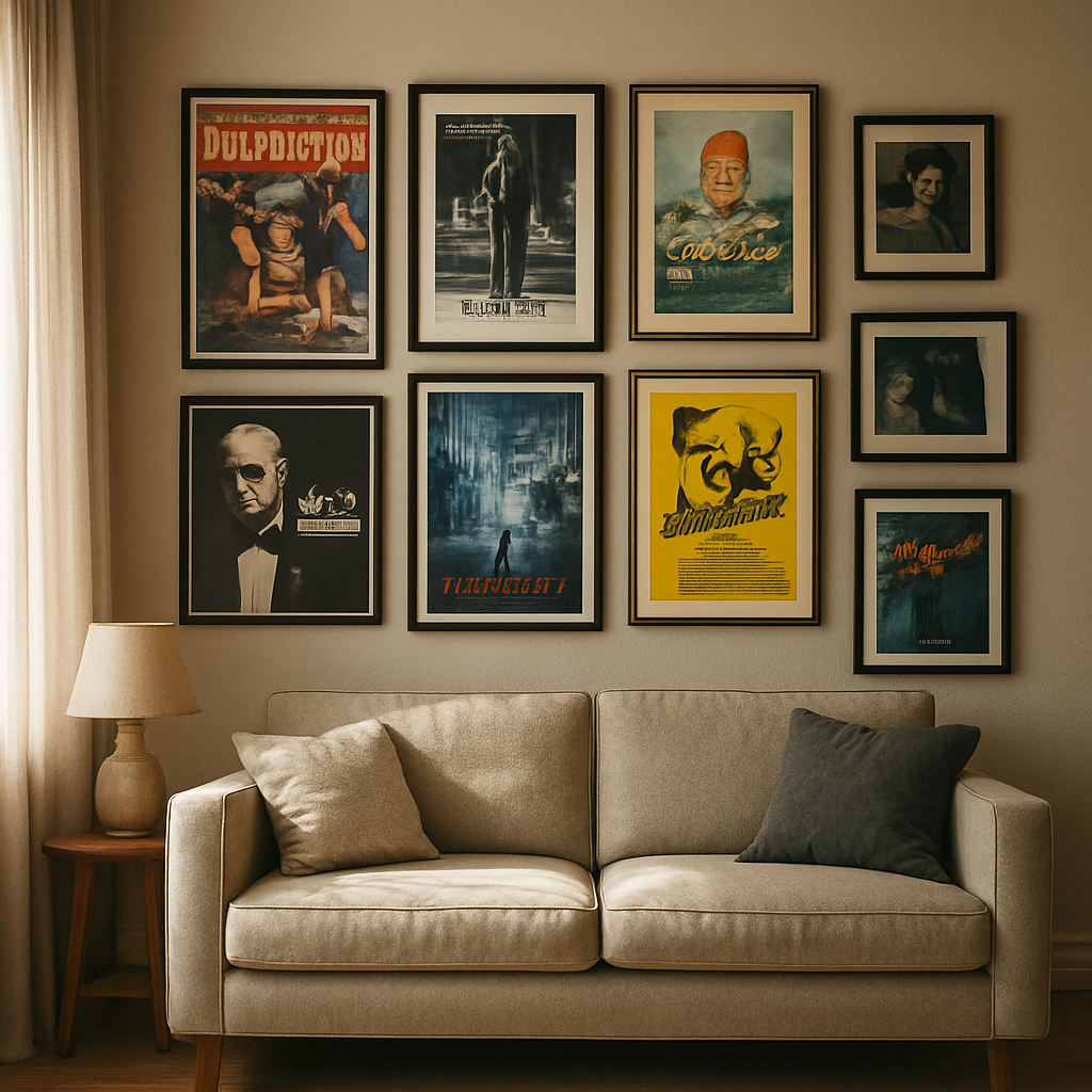 How to Arrange Movie Posters Over a Sofa for Balance