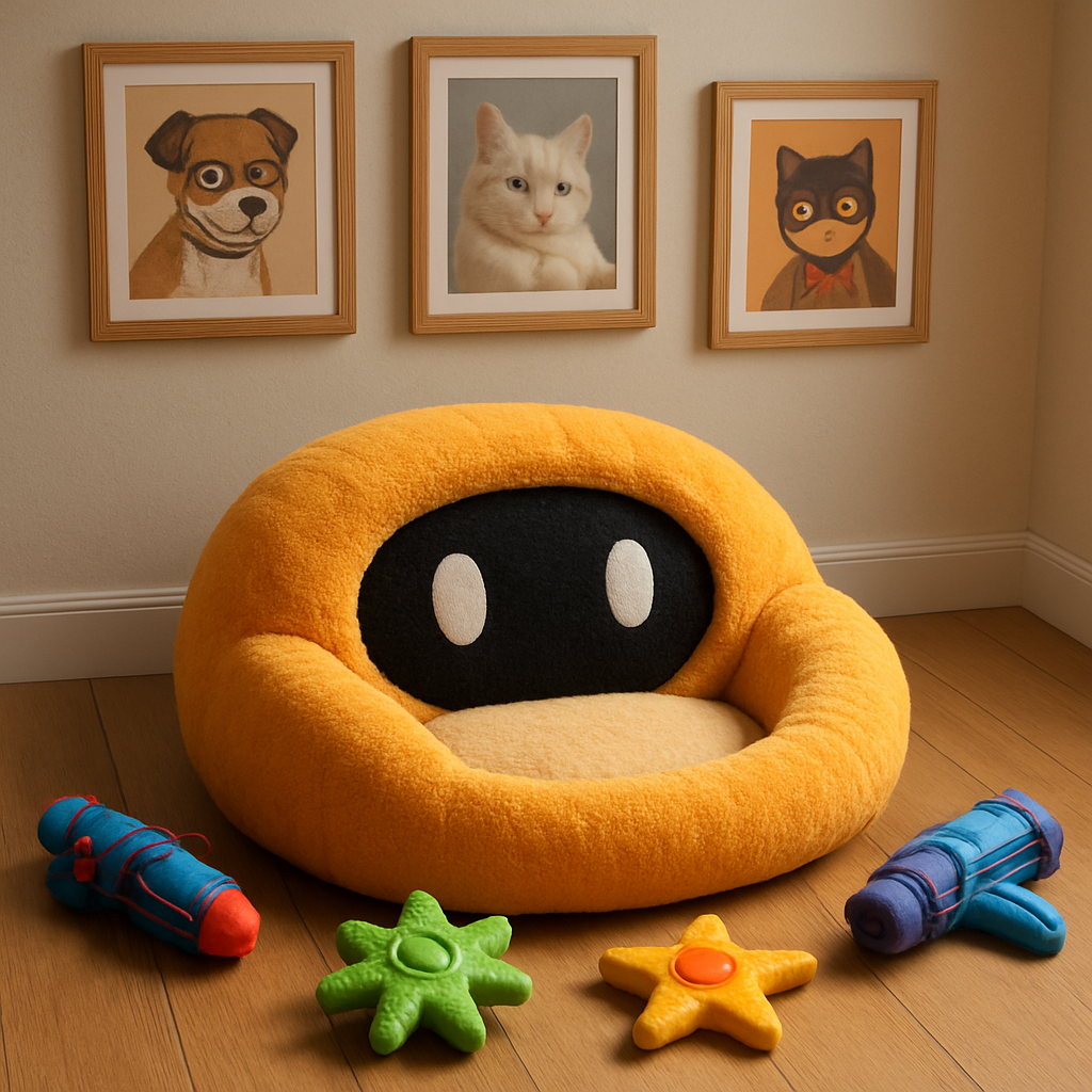 Decorating a Nerdy Pet Corner: Beds, Toys, and Art