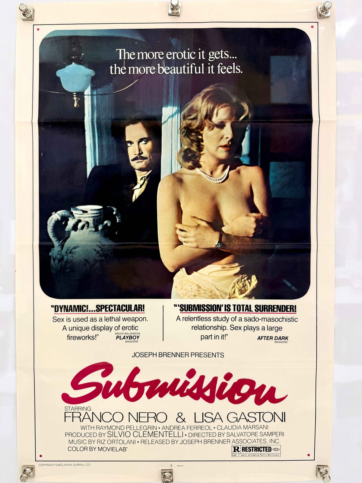 SUBMISSION 1976 Original Rolled Movie Poster 27x41 Franco Nero