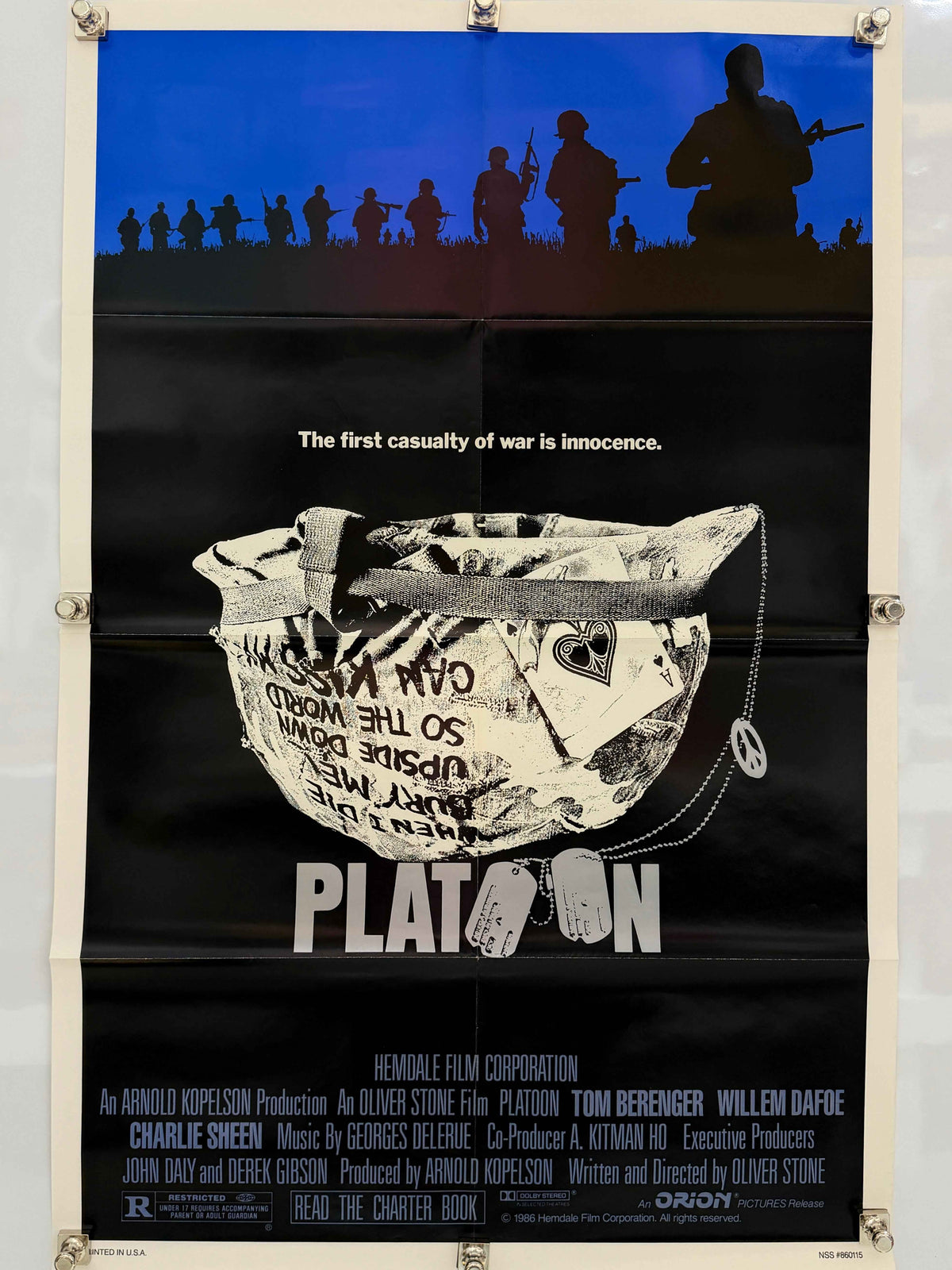 PLATOON 1986 Original Movie Poster 27x41 SS  Oliver Stone