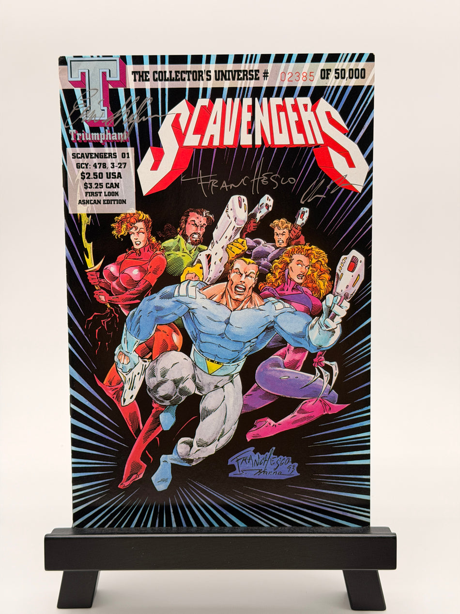 Scavengers #1 Ashcan Edition 1993 Signed Franchesco w/ Sketchbook & Art Cards Triumphant
