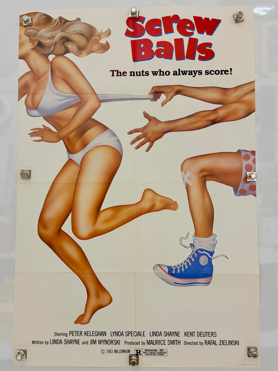 SCREWBALLS 1983 Original Movie Poster 27x41 SS Peter Keleghan Lynda Speciale