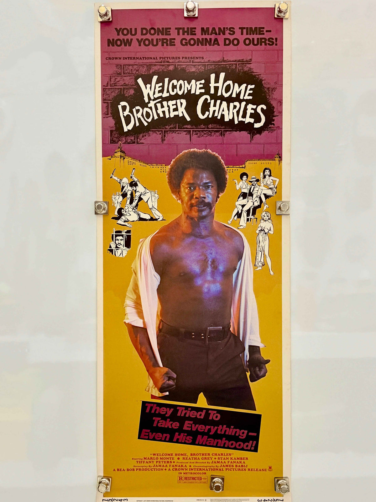 WELCOME HOME BROTHER CHARLES 1975 Original Insert Poster 14x36 Rolled