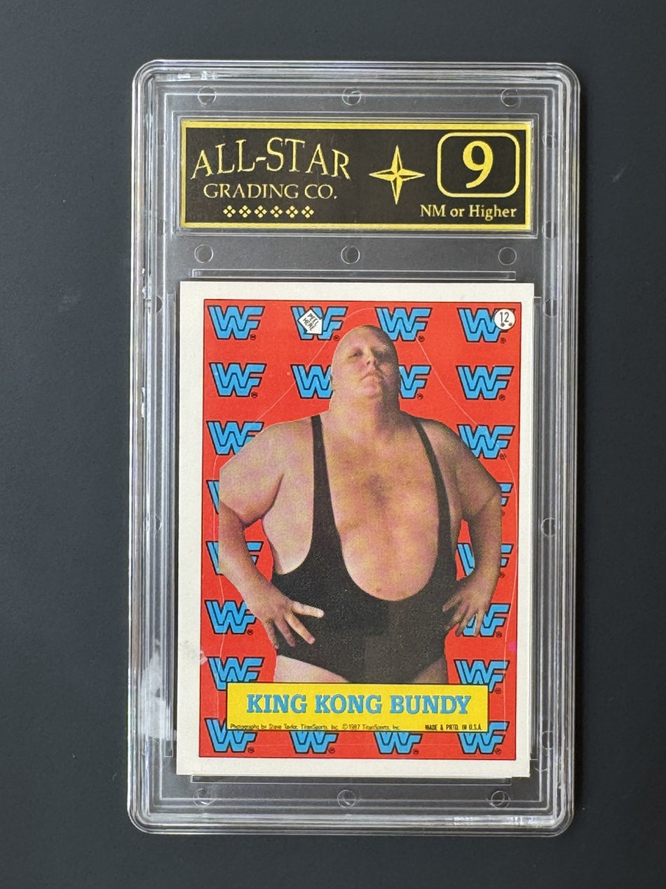 1987 Topps WWF - Stickers King Kong Bundy #12 Trading Card