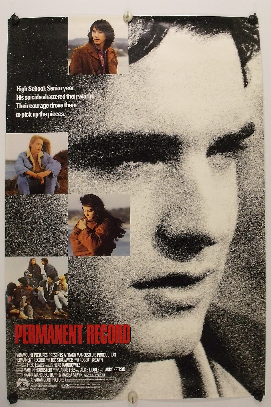 PERMANENT RECORD 1988 Original Movie Poster 27x40 SS Rolled Keanu Reeves - Joe's Geek VLT