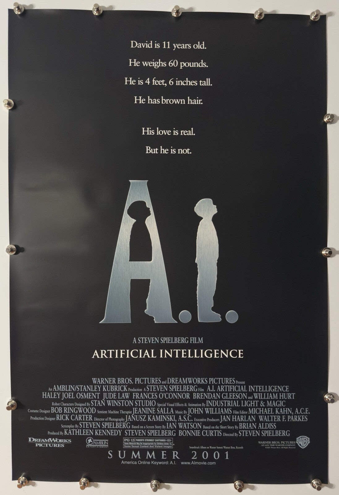 A.I. Artificial Intelligence - Original Movie Poster - 2001 - Rolled DS