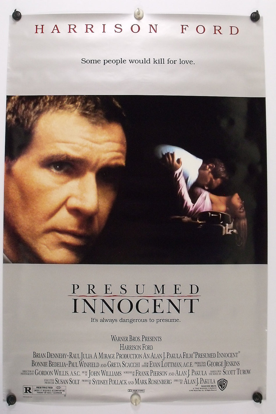 PRESUMED INNOCENT 1990 Original Movie Poster 27x40 SS Rolled Harrison Ford - Joe's Geek VLT