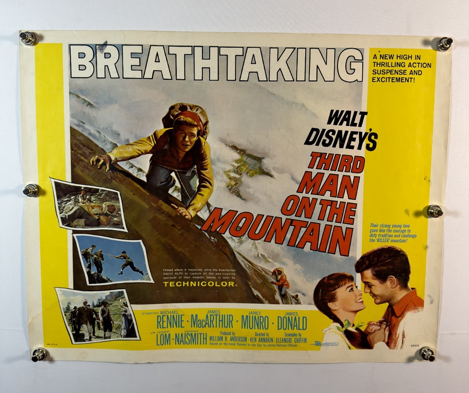 Third Man on a Mountain (1959) - Original Movie Poster - 28 x 22 - Rolled SS