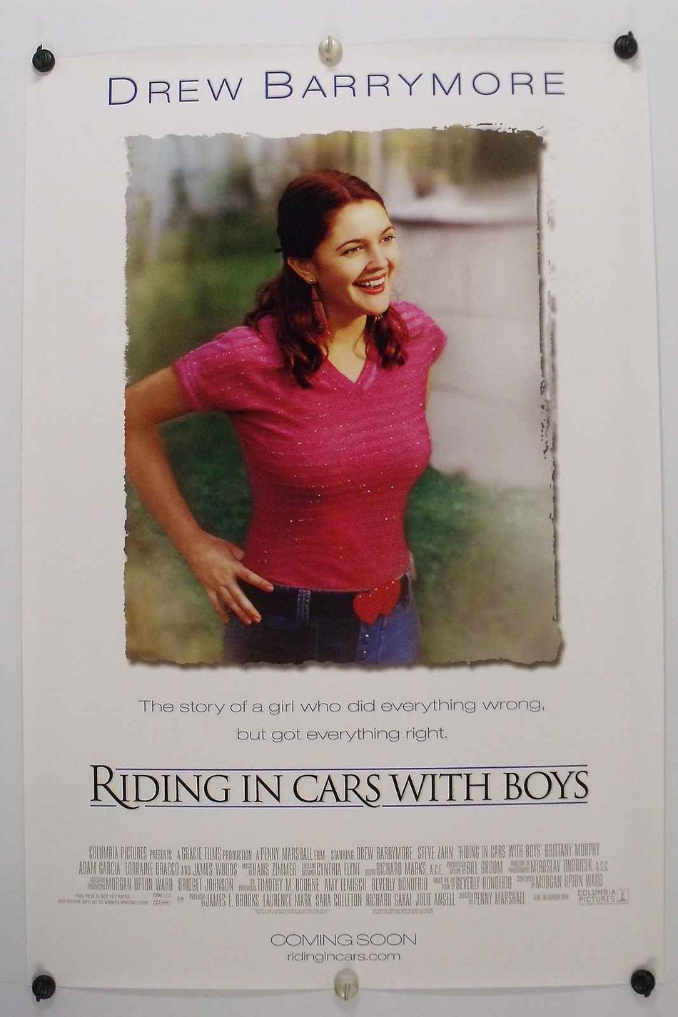 RIDING IN CARS WITH BOYS 2001 Original Movie Poster 27x40 DS Rolled Drew Barrymore