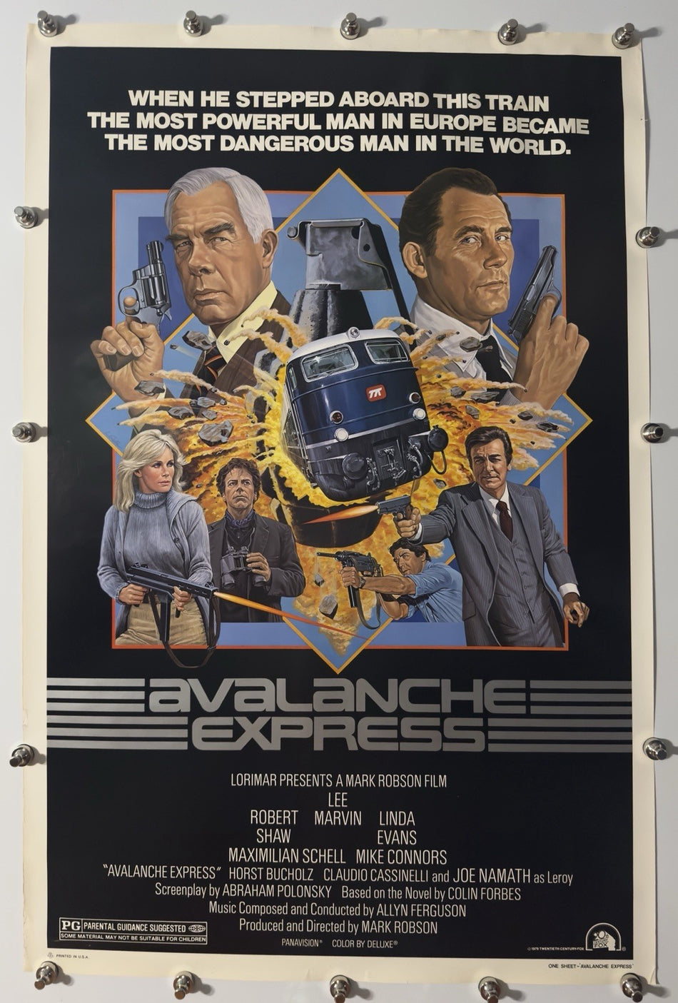 AVALANCHE EXPRESS 1979 Original Movie Poster 27x40 SS Rolled Lee Marvin