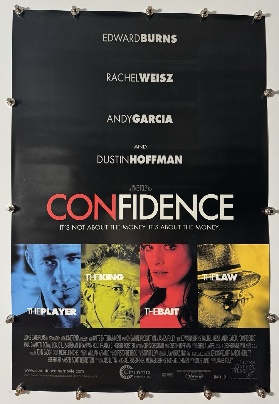 CONFIDENCE 2003 Original Movie Poster 27x40 DS Rolled Edward Burns - Joe's Geek VLT