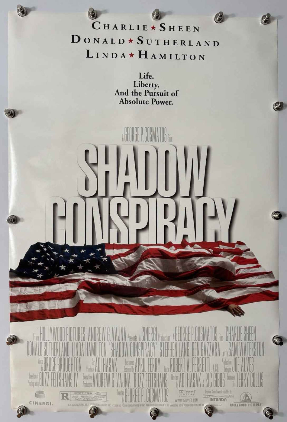 SHADOW CONSPIRACY 1997 Original Movie Poster 27x40 DS Rolled Charlie Sheen - Joe's Geek VLT