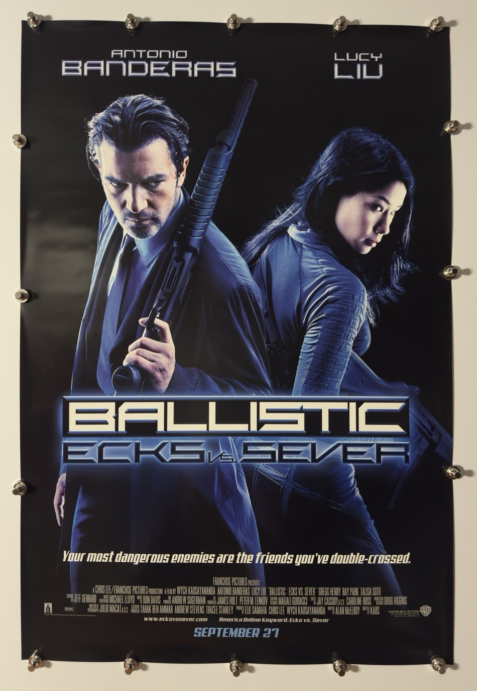 BALLISTIC: ECKS VS. SEVER 2002 Original Movie Poster 27x40 DS Rolled Antonio Banderas