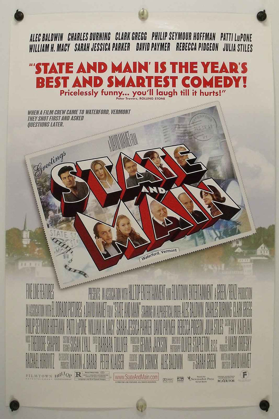 STATE AND MAIN 2000 Original Movie Poster 27x40 DS Rolled Philip Seymour Hoffman - Joe's Geek VLT