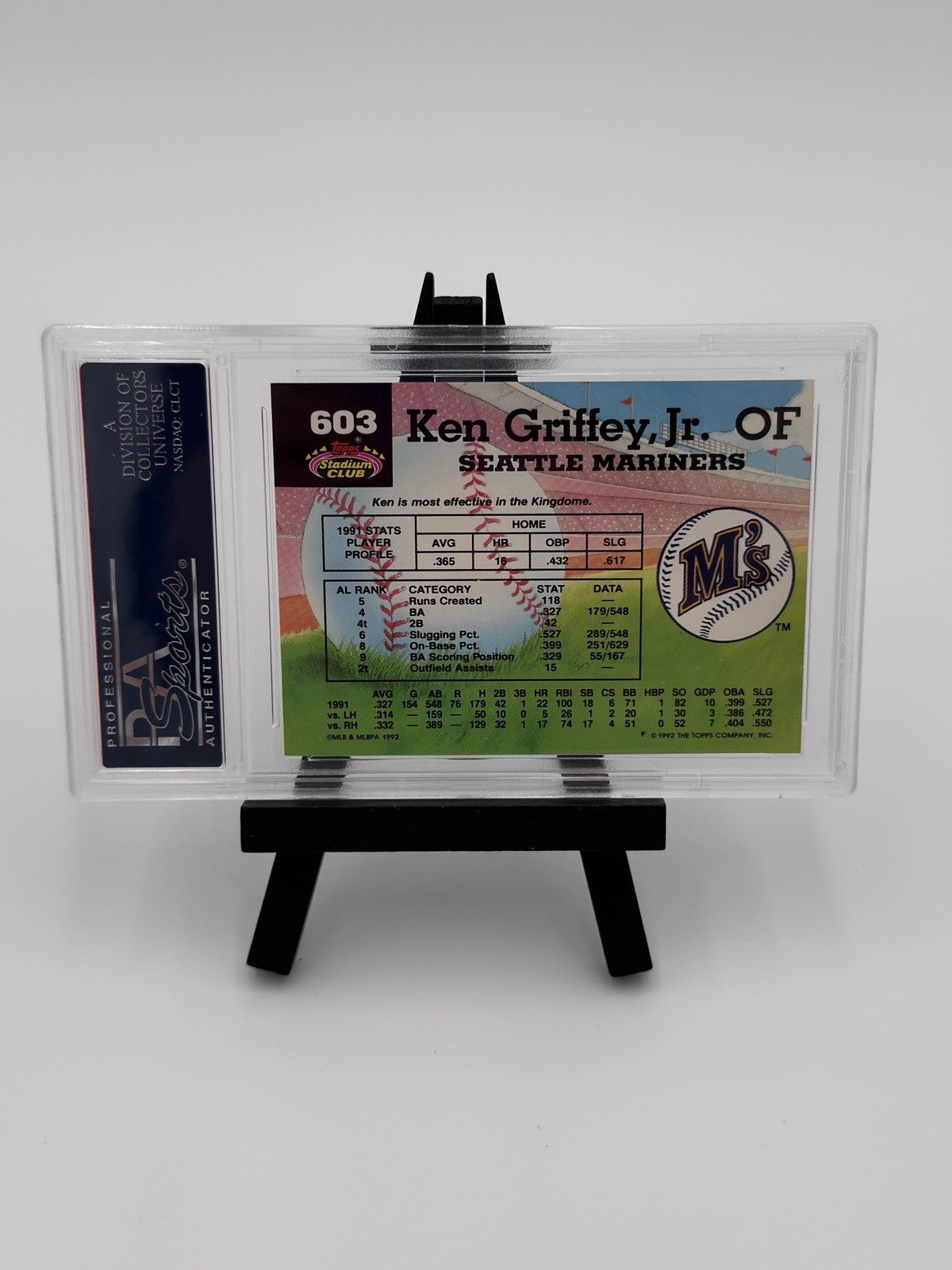 1992 Topps Stadium Club - Members Choice Ken Griffey Jr #603 PSA 8.5