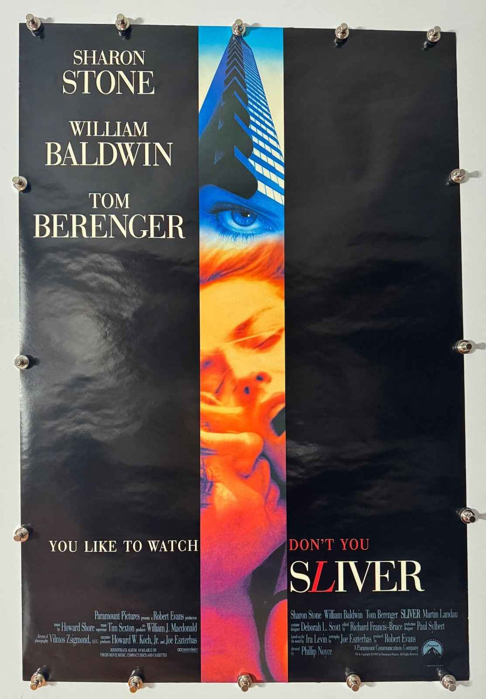 SLIVER 1993 Original Movie Poster 27x40 DS Rolled Sharon Stone - Joe's Geek VLT