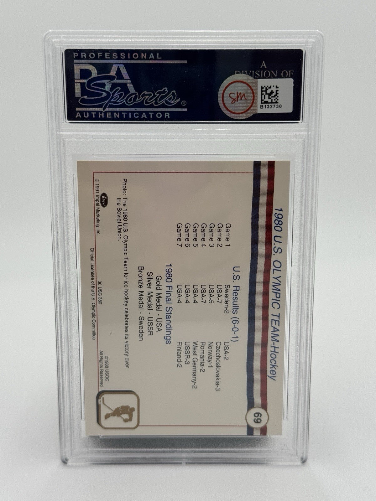 1991 Impel #69 Triple Auto 1980 USA Olympic Hockey Autographed Signed PSA