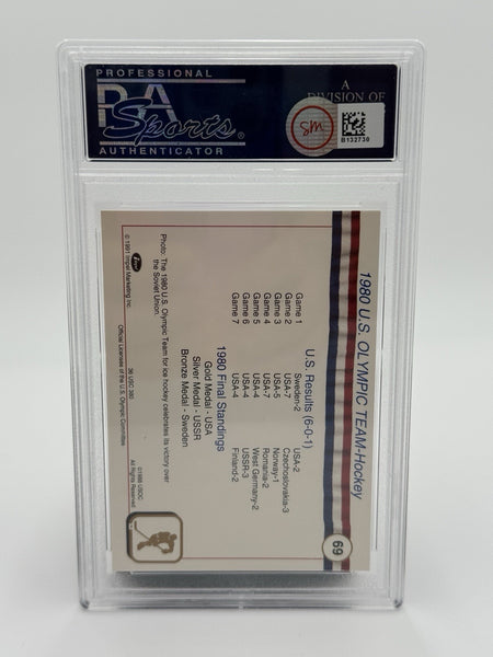 1991 Impel #69 Triple Auto 1980 USA Olympic Hockey Autographed Signed PSA