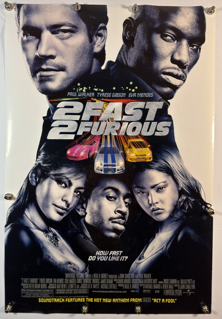 2 Fast 2 Furious 2003 Original Movie Poster 27x40 DS Rolled Paul Walker Tyrese Gibson - Joe's Geek VLT