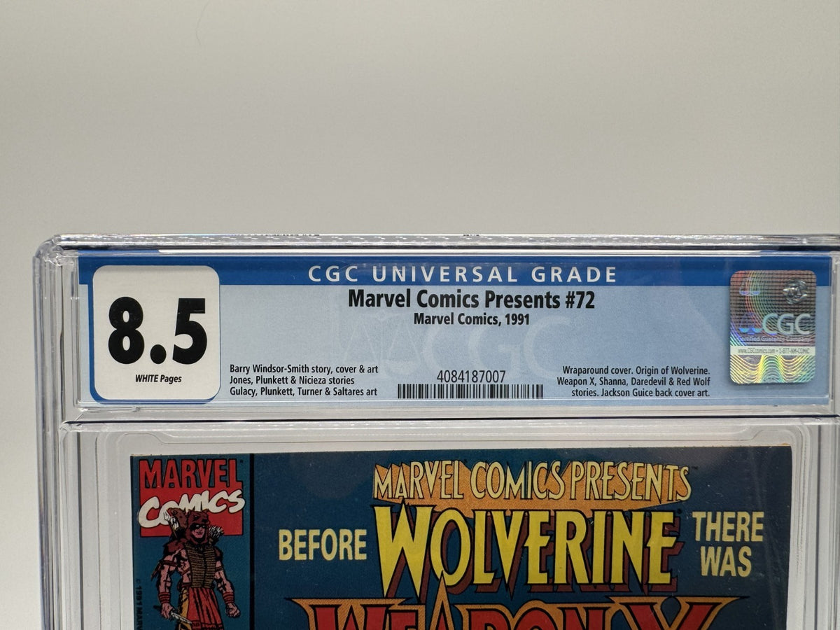 Marvel Comics Presents #72 CGC 8.5 White Pages (1991) Origin of Wolverine Weapon