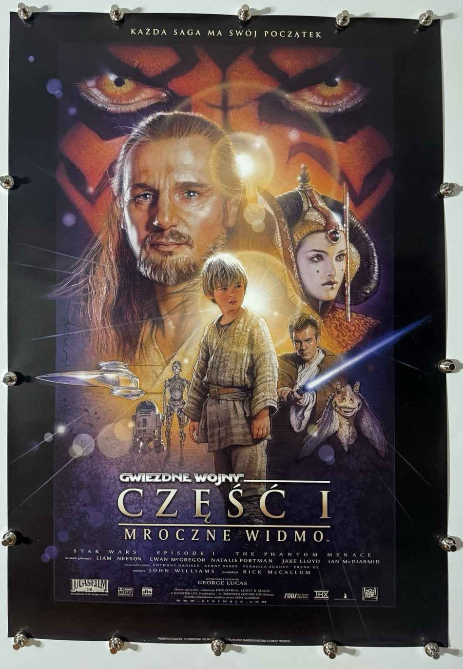 STAR WARS: EPISODE I - THE PHANTOM MENACE (CZĘŚĆ I: MROCZNE WIDMO) 1999 Original Polish Movie Poster Style A SS Rolled Liam Neeson - Joe's Geek VLT