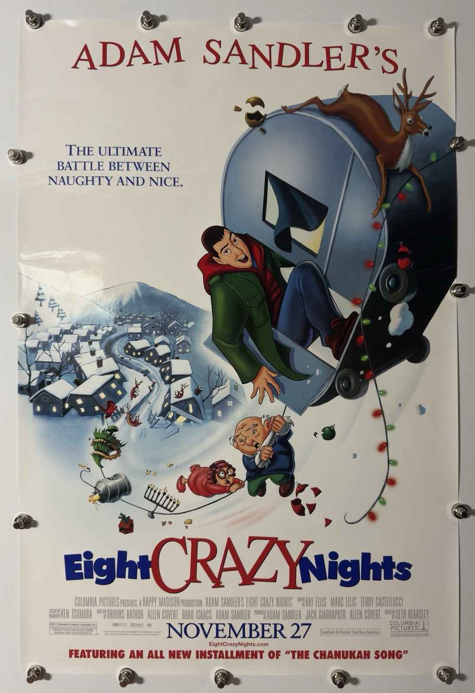 EIGHT CRAZY NIGHTS 2002 Original Movie Poster 27x40 DS Rolled Adam Sandler Style A - Joe's Geek VLT