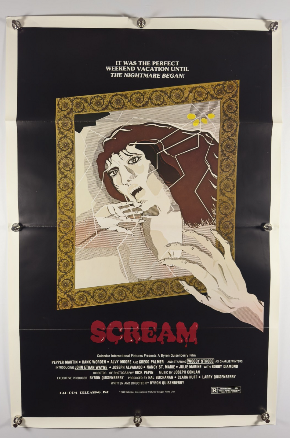 SCREAM 1981 Original Movie Poster 27x41 SS Rolled Pepper Martin Ethan Wayne - Joe's Geek VLT