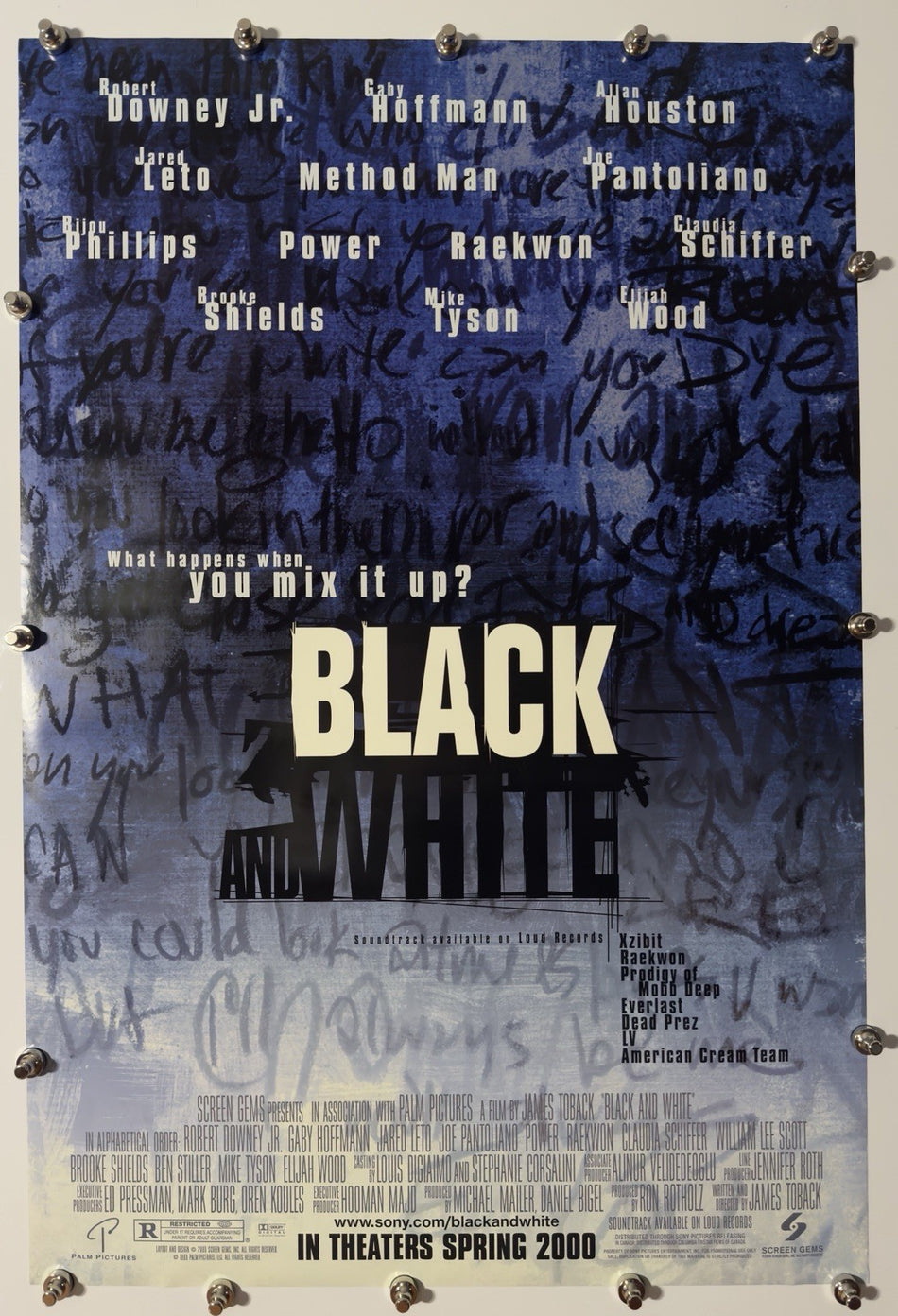 BLACK AND WHITE 1999 Original Movie Poster 27x40 DS Rolled Robert Downey Jr.