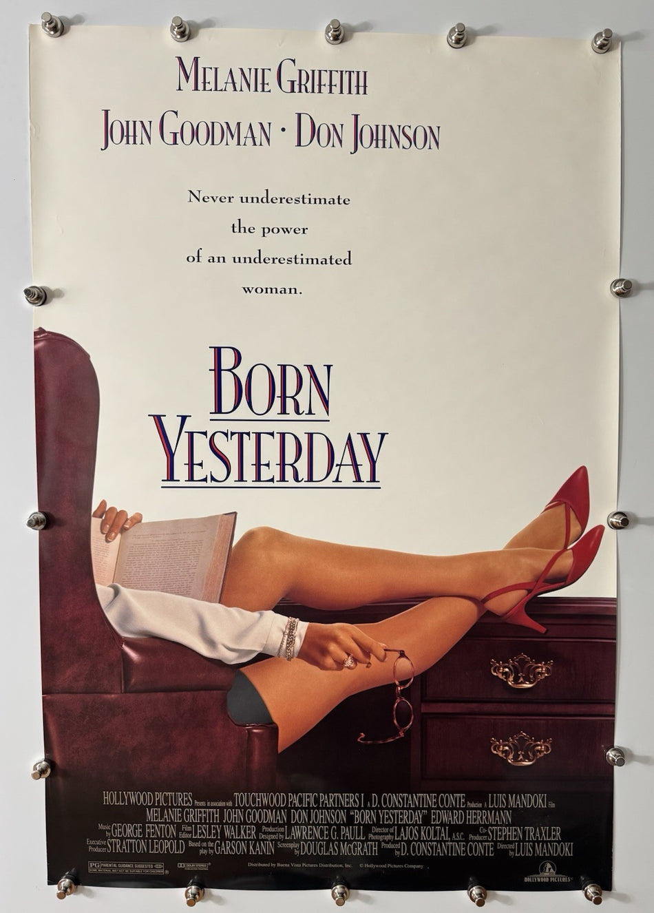 BORN YESTERDAY 1993 Original Movie Poster 27x40 DS Rolled Melanie Griffith