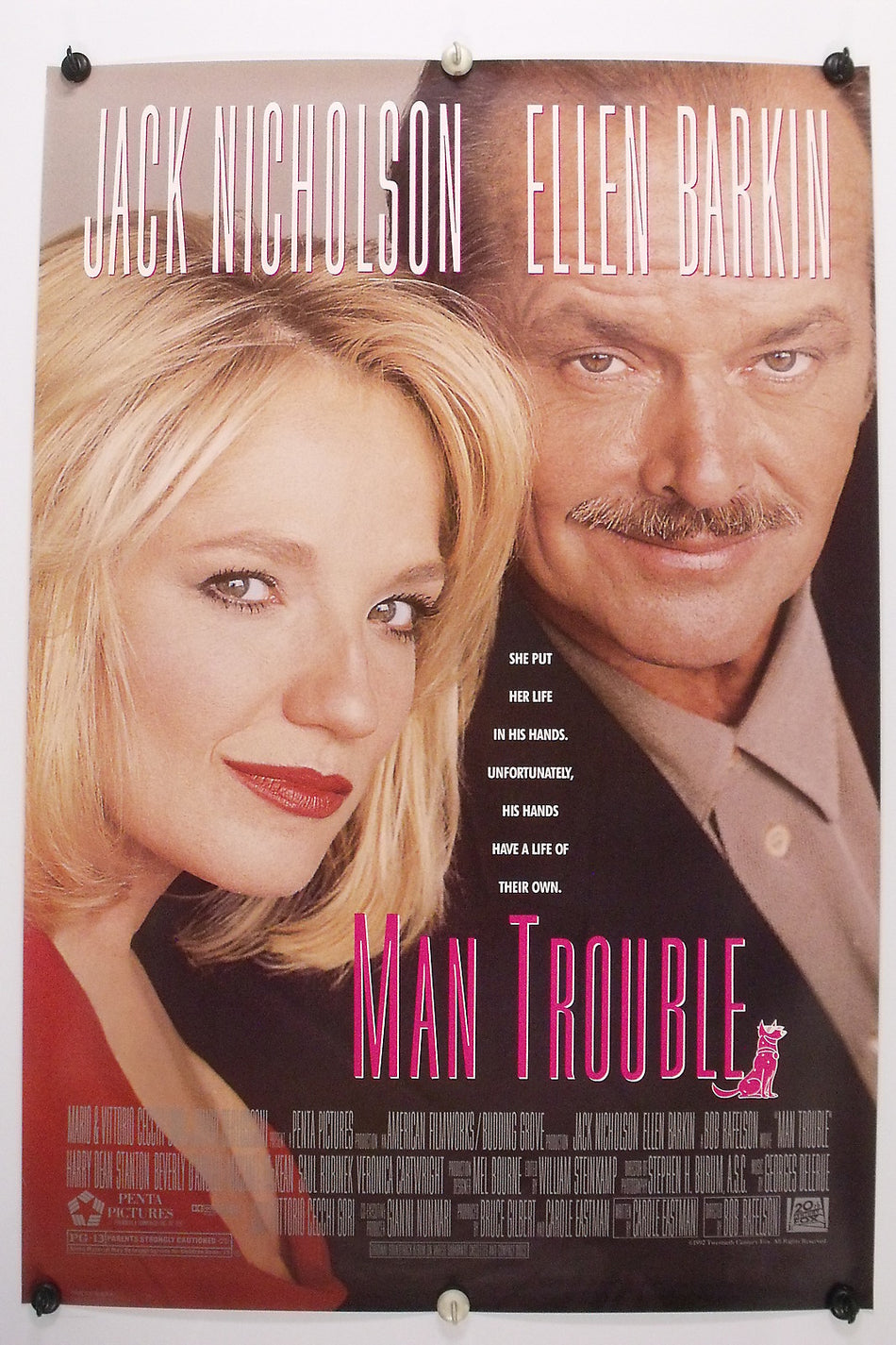 MAN TROUBLE 1992 Original Movie Poster 27x40 SS Rolled Jack Nicholson - Joe's Geek VLT