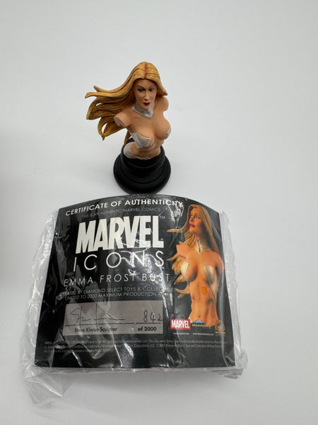 MARVEL ICONS DIAMOND EMMA FROST BUST DIAMOND SELECT LIMITED 2000 PIECES OPEN-BOX