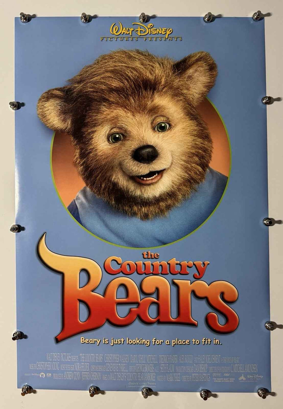 THE COUNTRY BEARS 2002 Original Movie Poster 27x40 DS Rolled Christopher Walken - Joe's Geek VLT