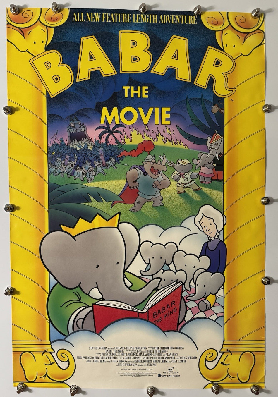 BABAR: THE MOVIE 1989 Original Movie Poster 27x40 SS Rolled Gordon Pinsent