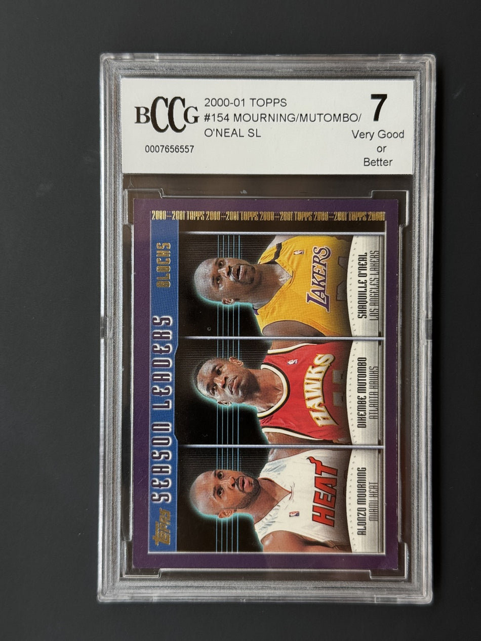 2000-01 Topps - Shaquille O'Neal, Alonzo Mourning, Dikembe Mutombo #154 Trading Card