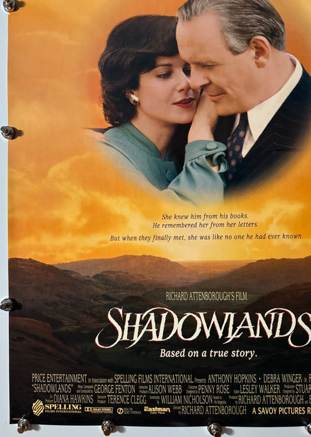 SHADOWLANDS 1993 Original Movie Poster 27x40 SS Rolled Anthony Hopkins - Joe's Geek VLT