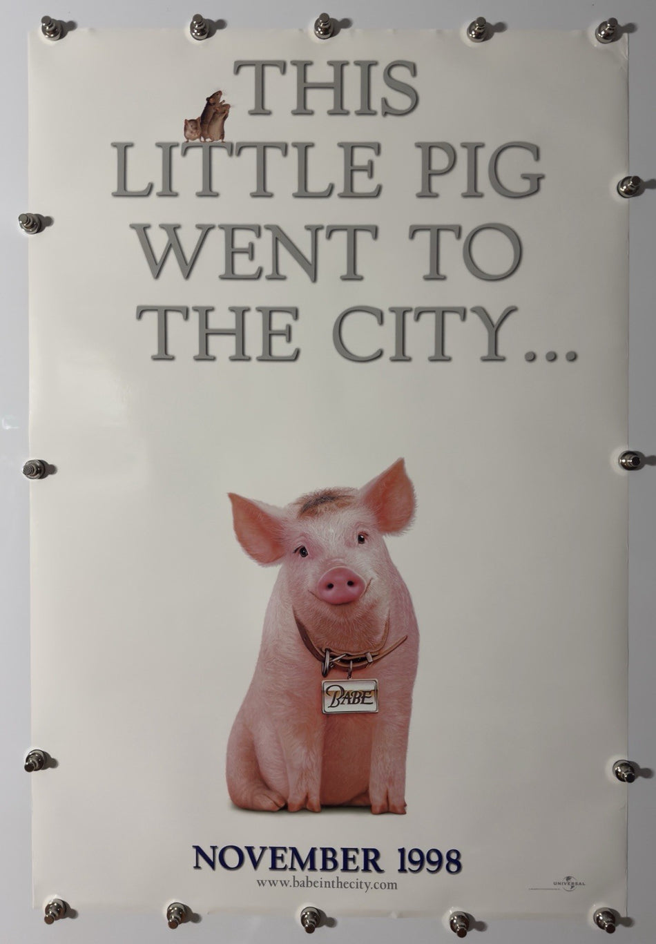 BABE: PIG IN THE CITY 1998 Original Movie Poster 27x40 DS Rolled James Cromwell