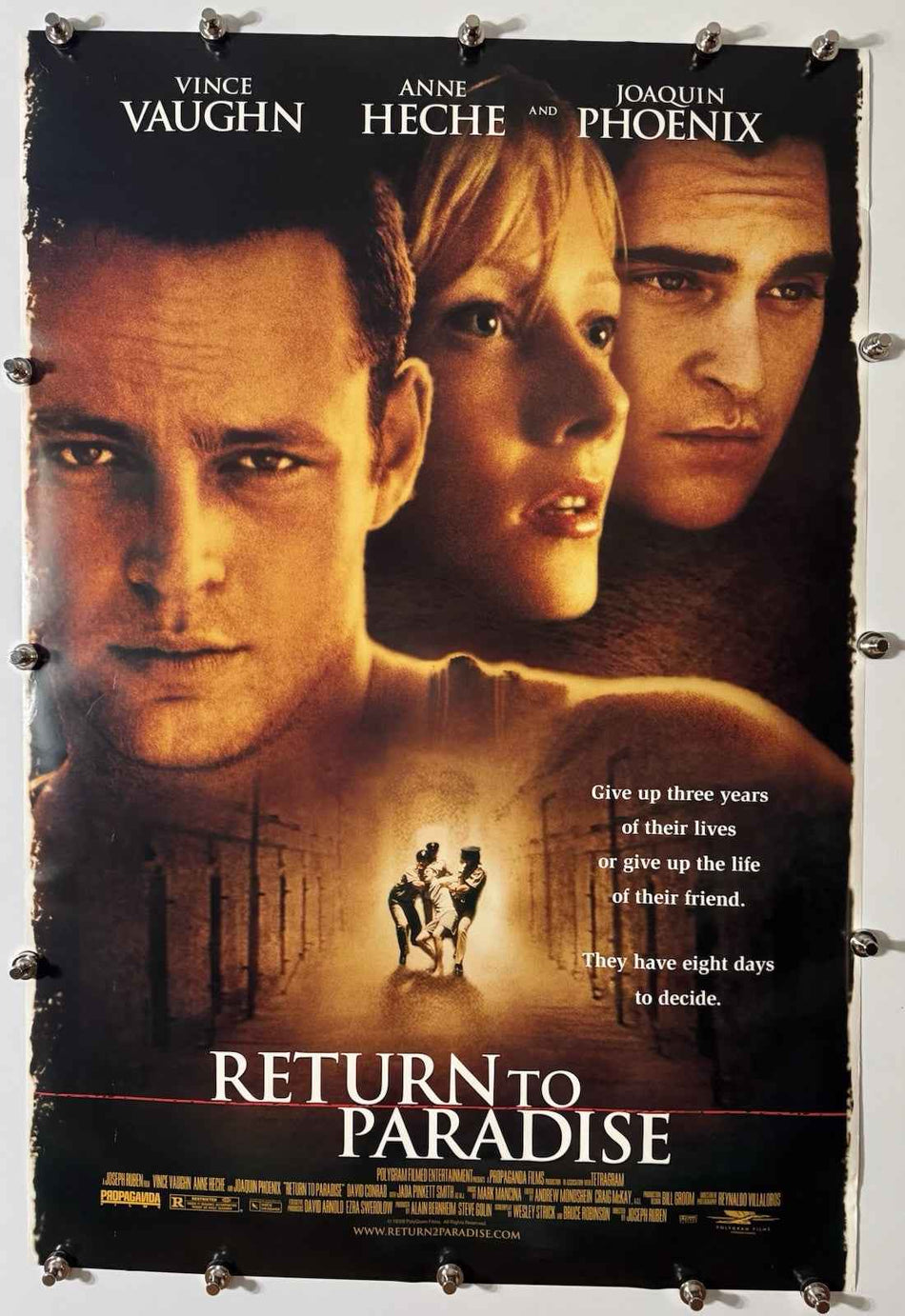 RETURN TO PARADISE 1998 Original Movie Poster 27x40 DS Rolled Vince Vaughn - Joe's Geek VLT