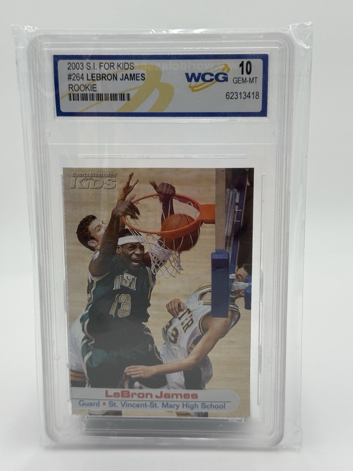 LeBRON JAMES 2003 S.I. FOR KIDS card #264  WCG 10 GEM-MT