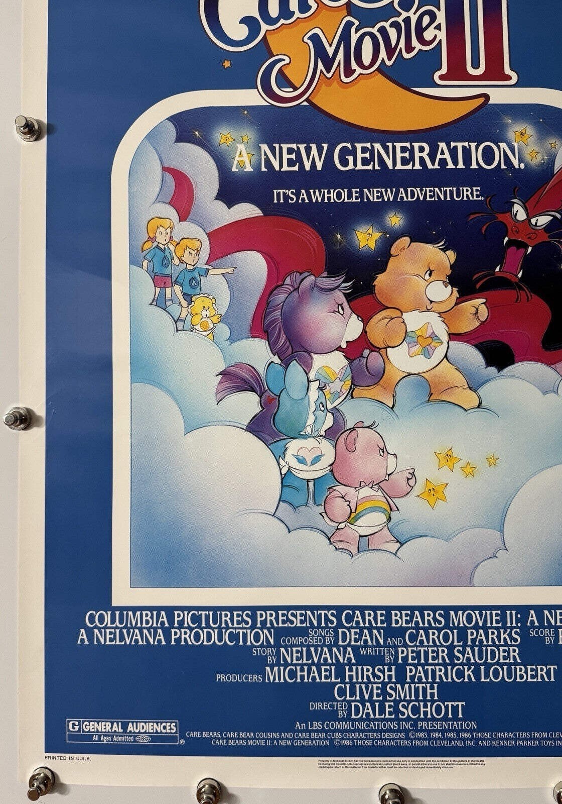 Care Bears Movie II - Original Movie Poster - 1986 - Rolled SS
