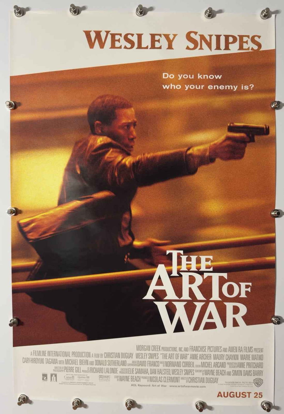 THE ART OF WAR 2000 Original Movie Poster 27x40 DS Rolled Wesley Snipes