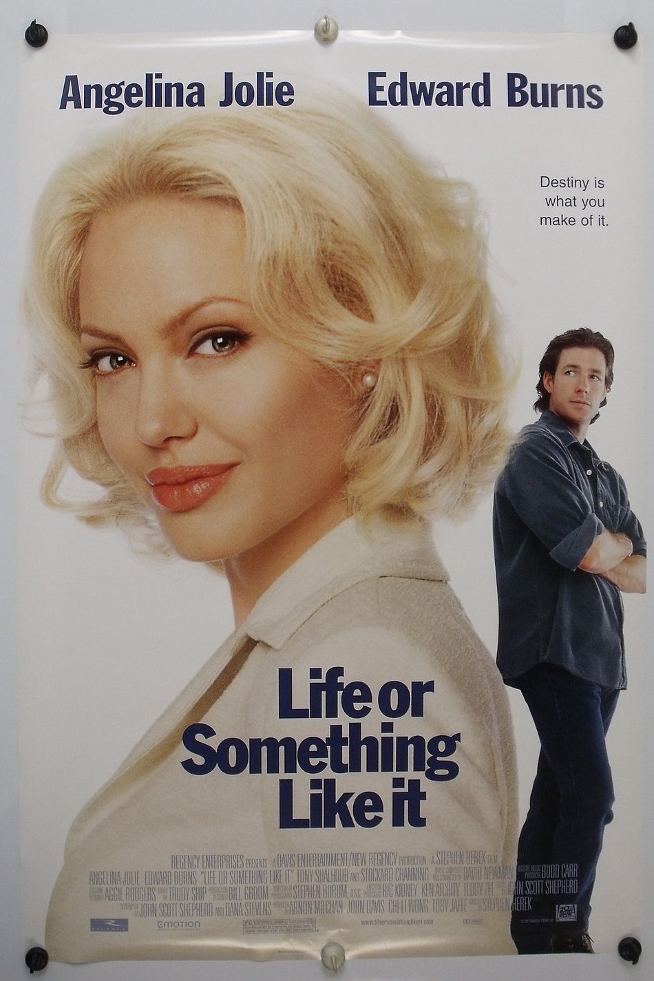 LIFE OR SOMETHING LIKE IT 2002 Original Movie Poster 27x40 DS Rolled Angelina Jolie - Joe's Geek VLT
