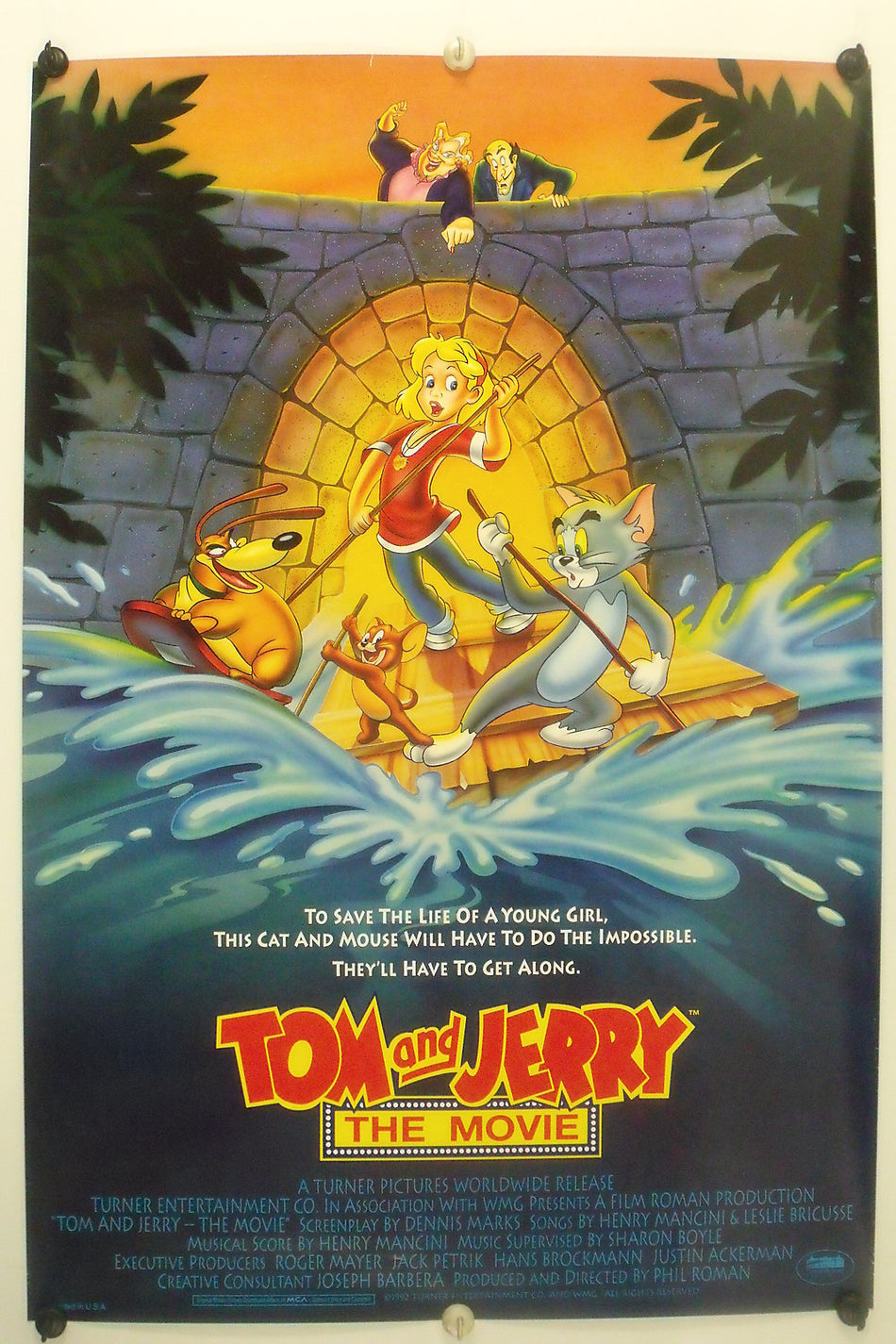 TOM AND JERRY: THE MOVIE 1992 Original Movie Poster 27x40 SS Rolled Tom Jerry