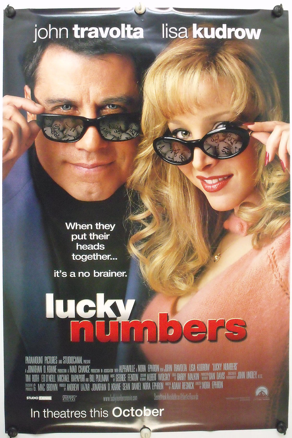 LUCKY NUMBERS 2000 Original Movie Poster 27x40 DS Rolled John Travolta - Joe's Geek VLT