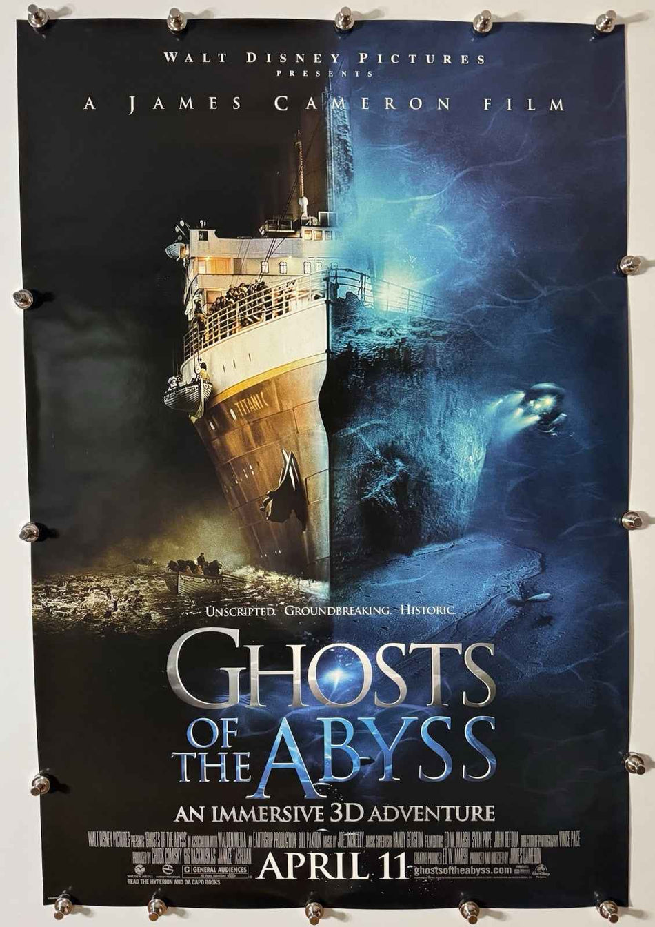 GHOSTS OF THE ABYSS 2003 Original Movie Poster 27x40 SS Rolled Bill Paxton - Joe's Geek VLT