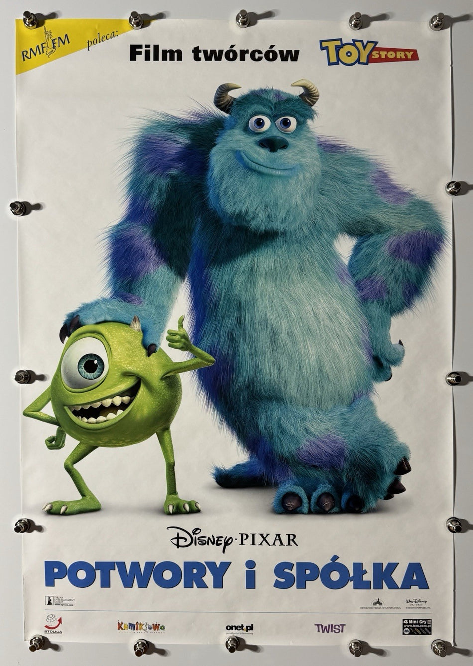 MONSTERS, INC. (POTWORY I SPÓŁKA) 2001 Original Movie Poster 27x40 SS Rolled John Goodman - Joe's Geek VLT