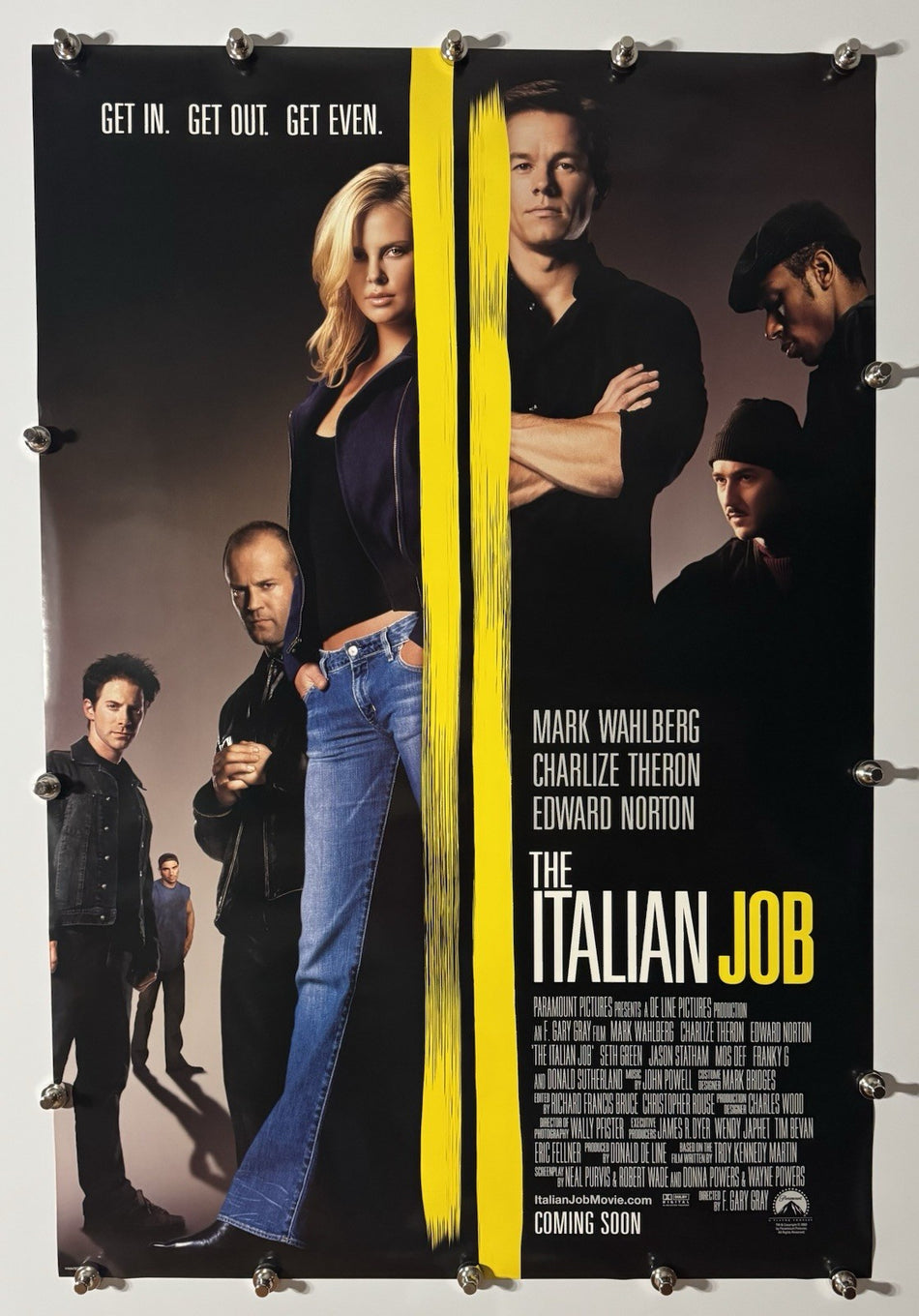 THE ITALIAN JOB 2003 Original Movie Poster 27x40 DS Rolled Mark Wahlberg
