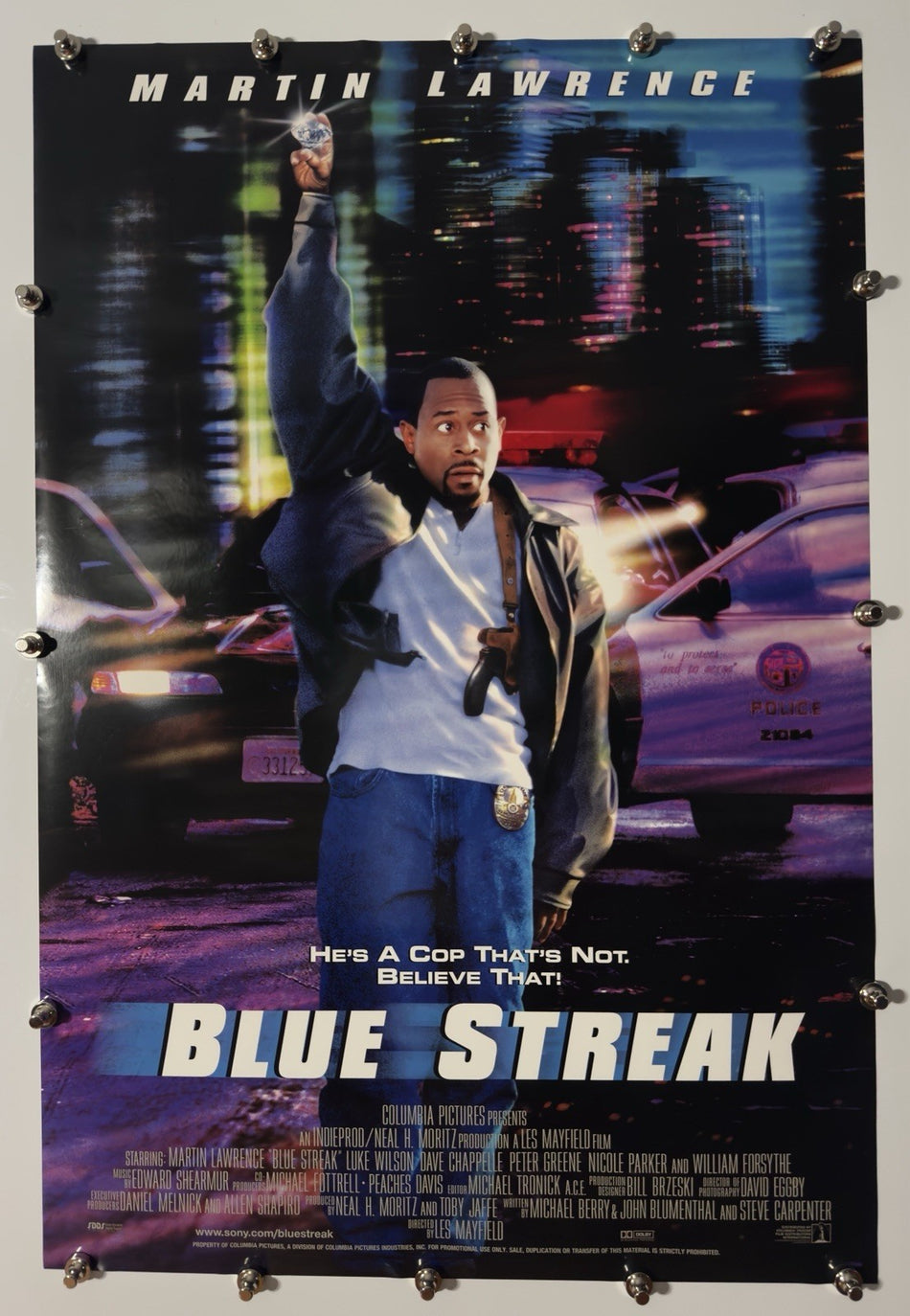 BLUE STREAK 1999 Original Movie Poster 27x40 DS Rolled Martin Lawrence