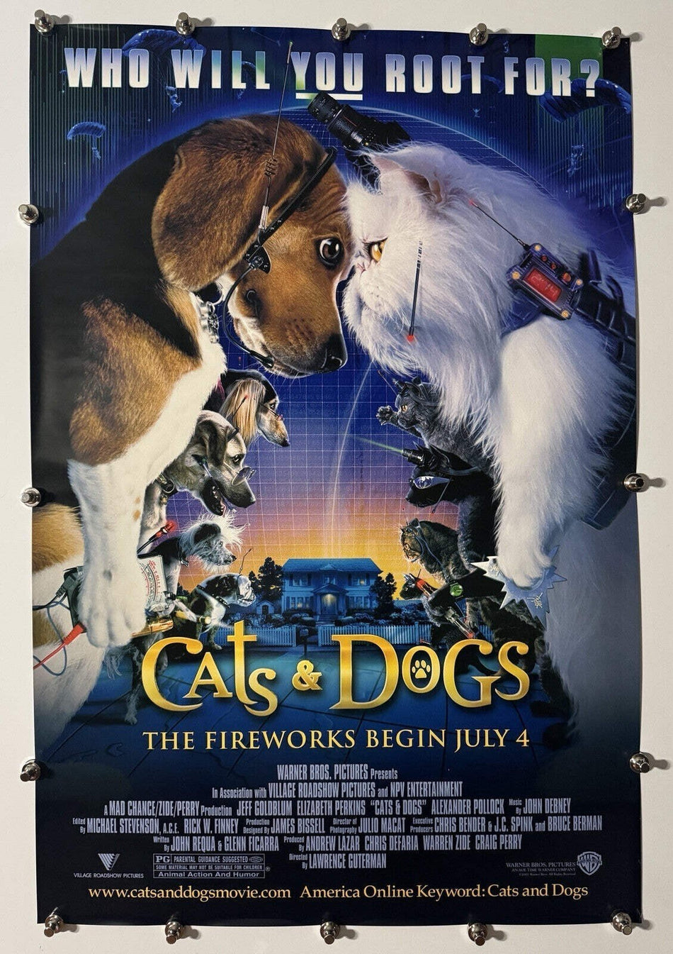 Cats & Dogs 2001 Original Movie Poster 27x40 DS Rolled Jeff Goldblum - Joe's Geek VLT