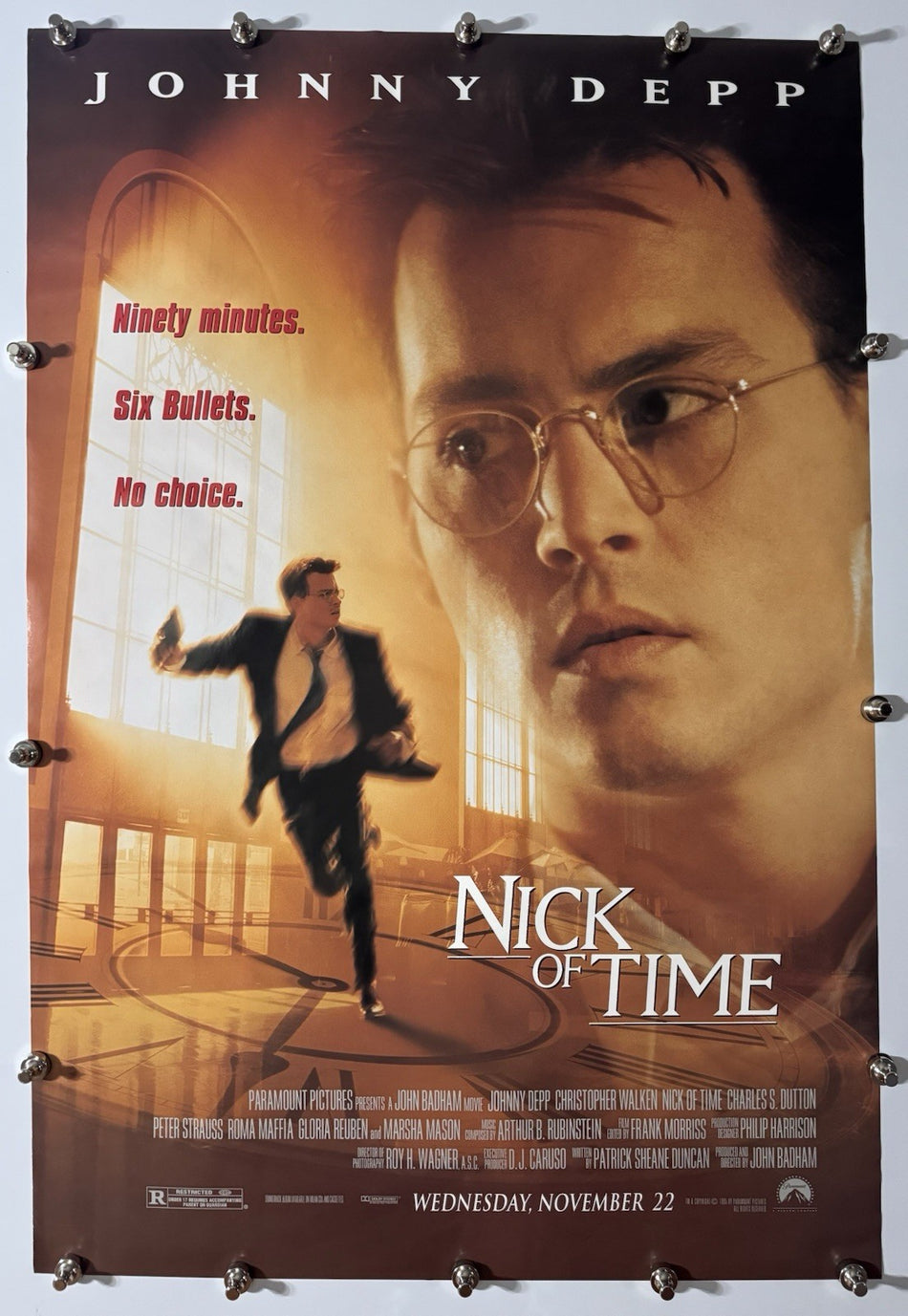 NICK OF TIME 1995 Original Movie Poster 27x40 DS Rolled Johnny Depp - Joe's Geek VLT