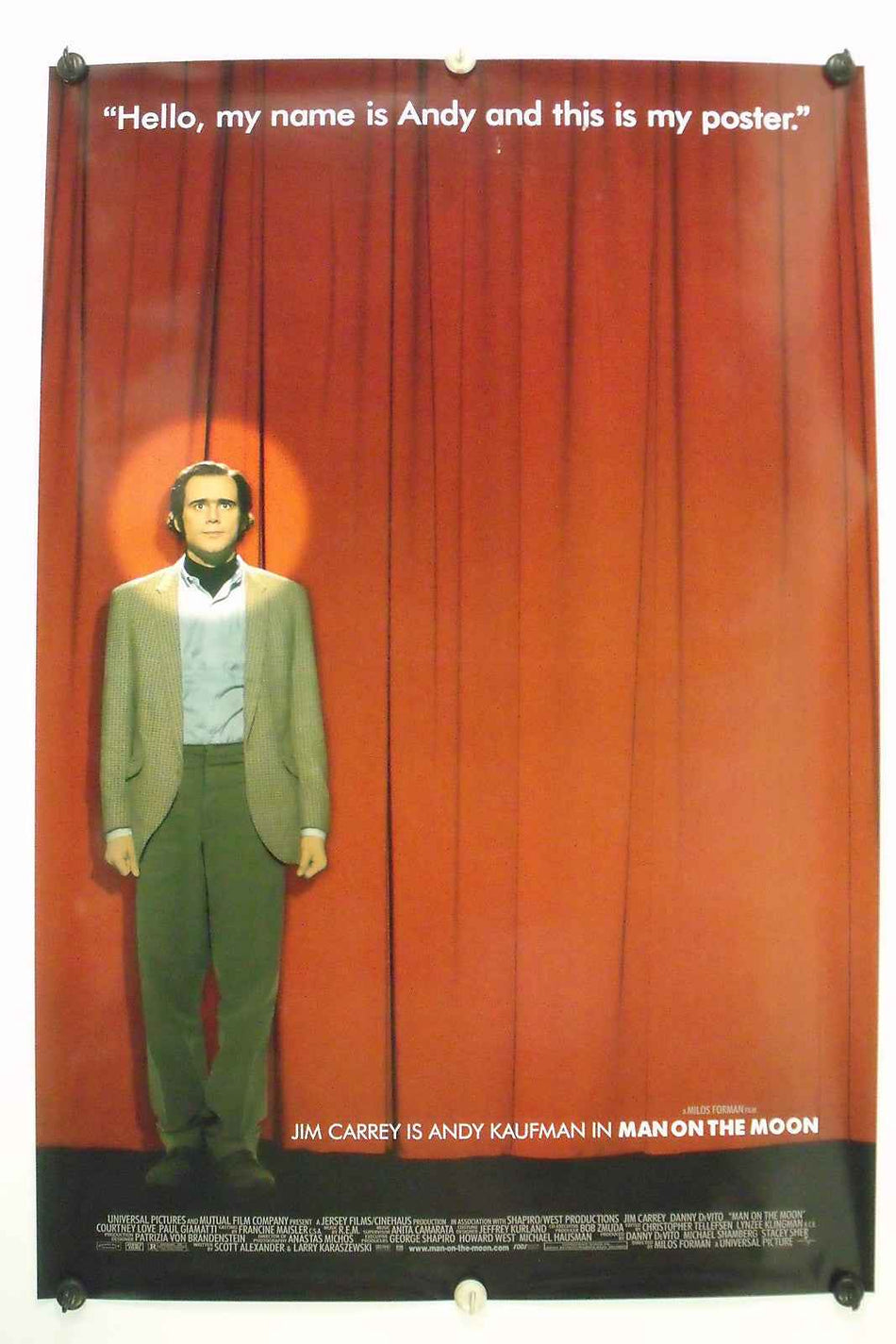 MAN ON THE MOON 1999 Original Movie Poster 27x40 SS Rolled Jim Carrey - Joe's Geek VLT
